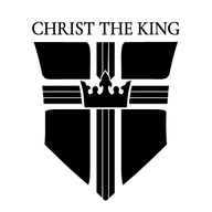 Christ the King logo featuring a shield, cross, and crown.