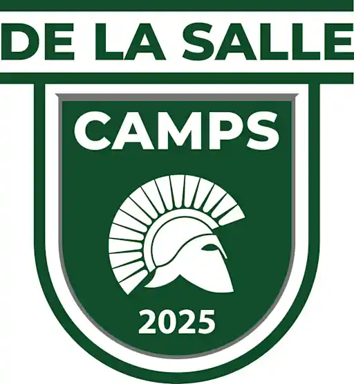 De La Salle Camps 2025 logo with Spartan helmet crest.