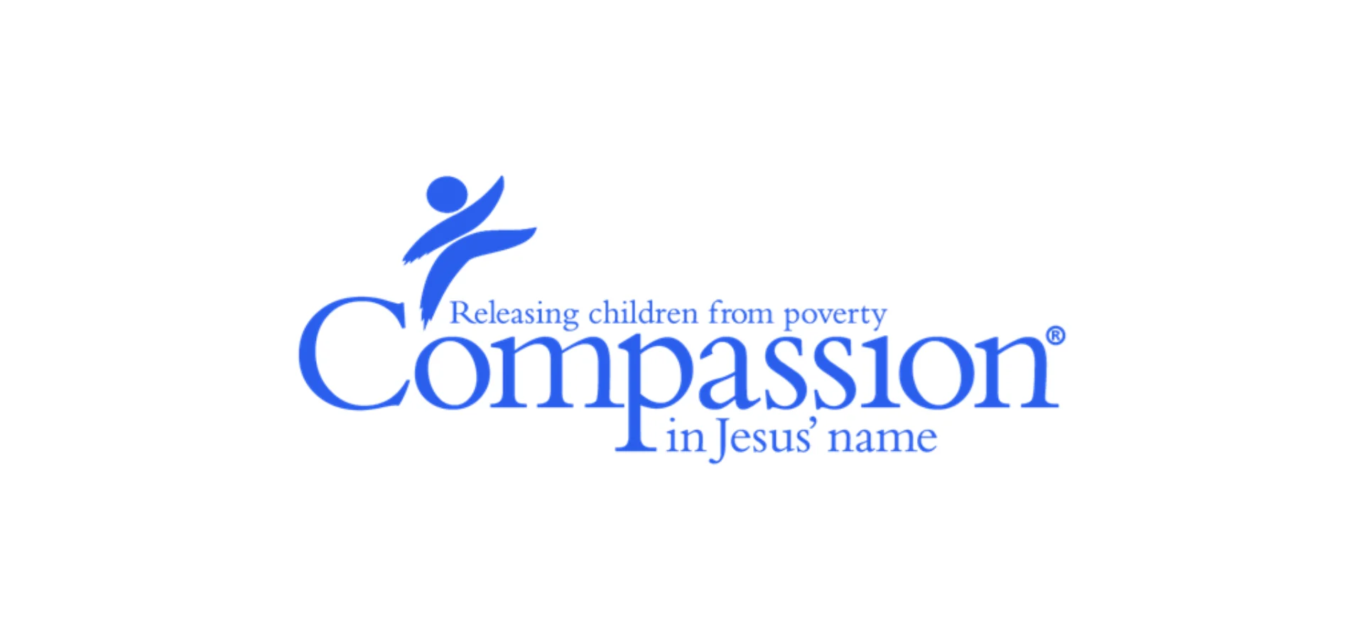 Compassion International logo: Releasing children from poverty in Jesus' name.