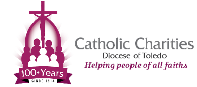 Catholic Charities Diocese of Toledo logo featuring a crucifix.