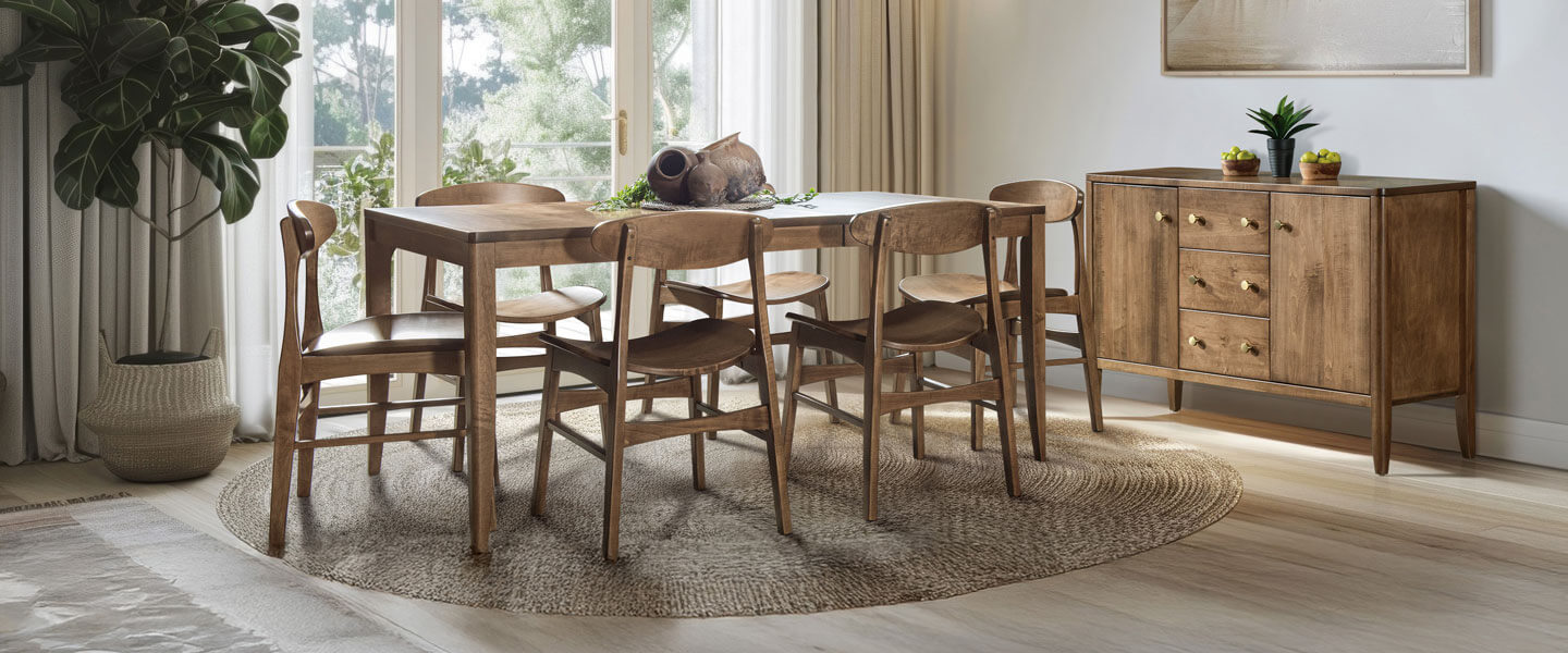archbold furniture amish essentials modern maple dining collection