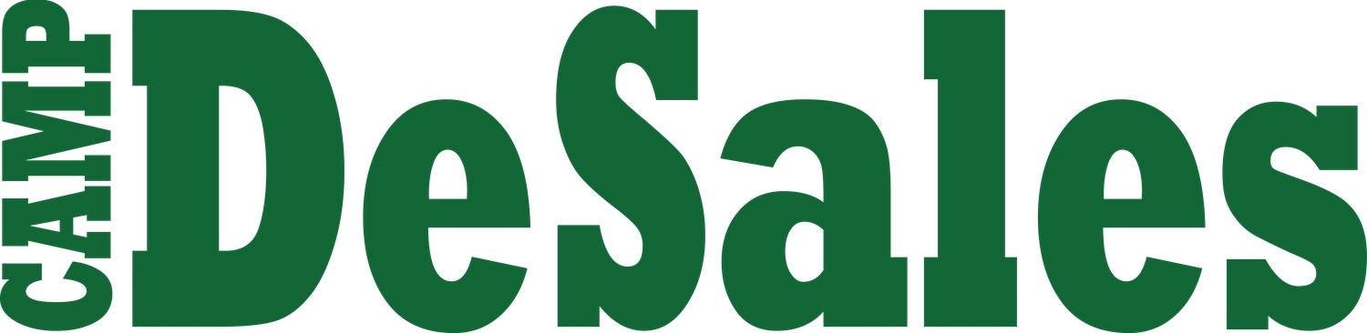 Camp DeSales logo in dark green slab-serif font.